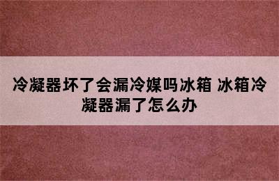 冷凝器坏了会漏冷媒吗冰箱 冰箱冷凝器漏了怎么办